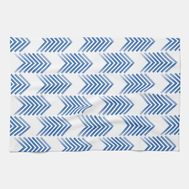 Blue Tribal Arrow Pattern Kitchen Towel (Horizontal)