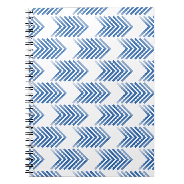 Blue Tribal Arrow Pattern Notebook (Front)