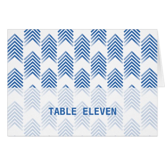 Blue Tribal Arrows Table Number Card (Front Horizontal)