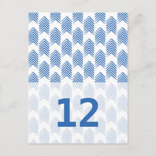 Blue Tribal Arrows Table Number Postcard