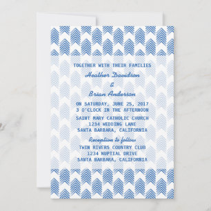 Blue Tribal Arrows Wedding Invite