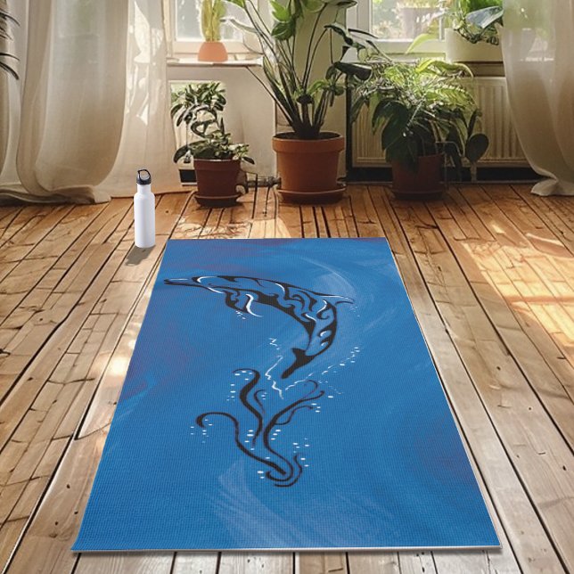 Blue Tribal Dolphin Yoga Mat (Creator Uploaded)