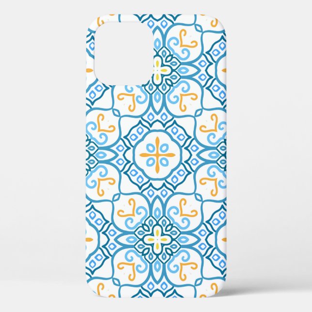 Blue tribal ethnic seamless pattern Case-Mate iPhone case (Back)