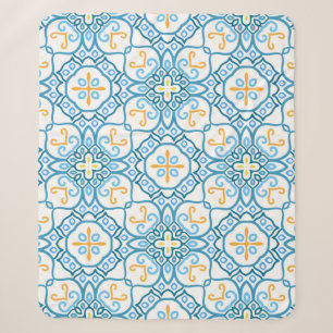 Blue tribal ethnic seamless pattern sherpa blanket