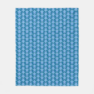 Blue Tribal Honu Sea Turtles Fleece Blanket
