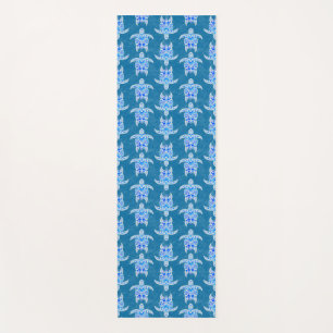 Blue Tribal Honu Sea Turtles Yoga Mat