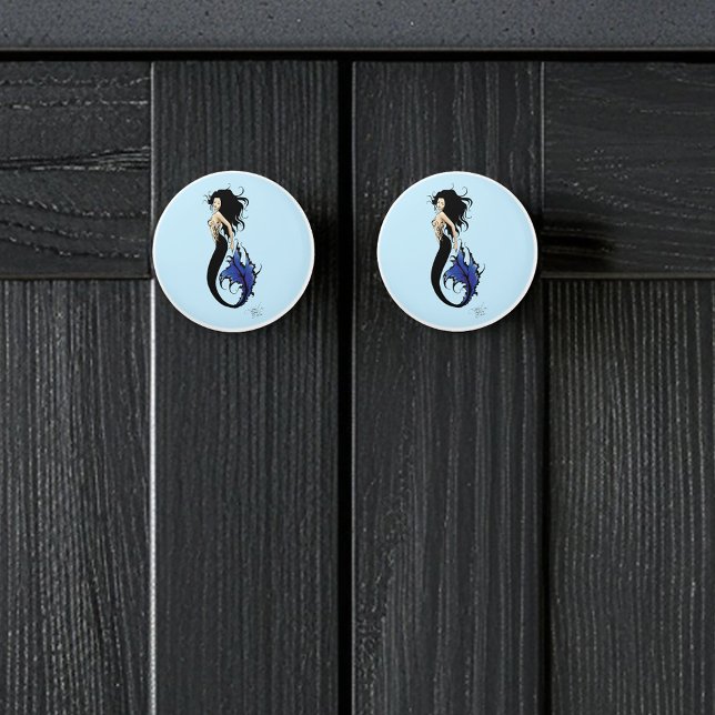 Blue Tribal Mermaid Ceramic Knob (Creator Uploaded)
