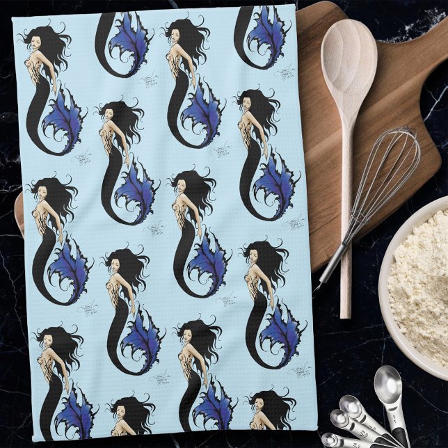 Blue Tribal Mermaid Kitchen Towel (Creator Uploaded)