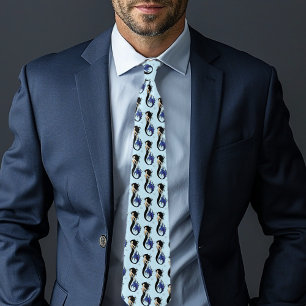 Blue Tribal Mermaid Tie