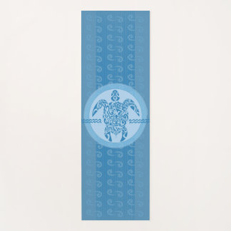 Blue Tribal Sea Turtle Yoga Mat