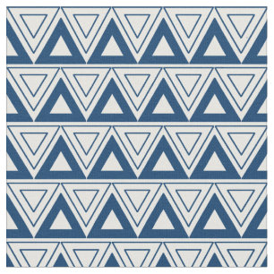Blue Tribal Triangle Fabric by Stickelberry