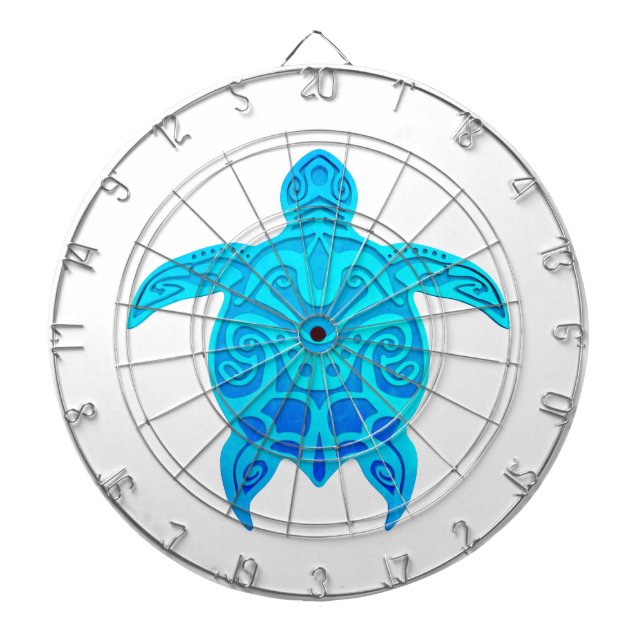 Blue Tribal Turtle Dartboard (Front)