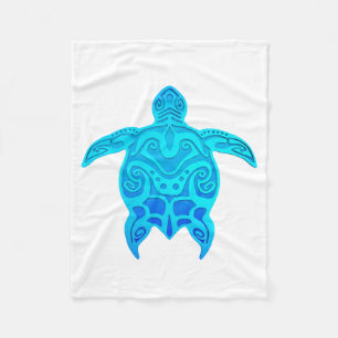Blue Tribal Turtle Fleece Blanket