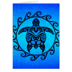 Blue Tribal Turtle Sun
