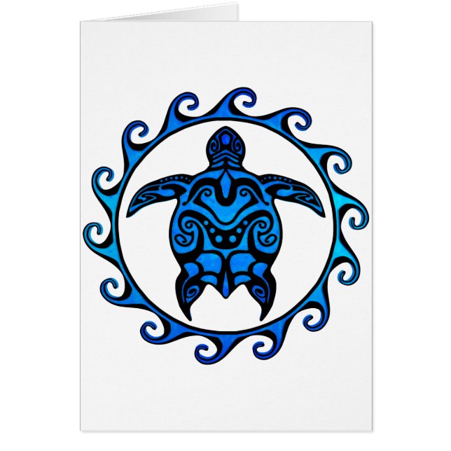 Blue Tribal Turtle Sun (Front)