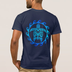 Blue Tribal Turtle Sun T-Shirt