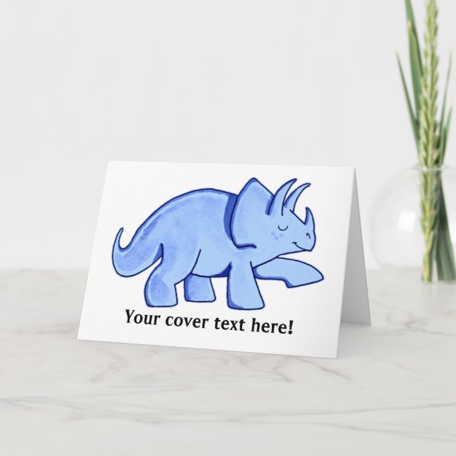 Blue Triceratops Card (Front)