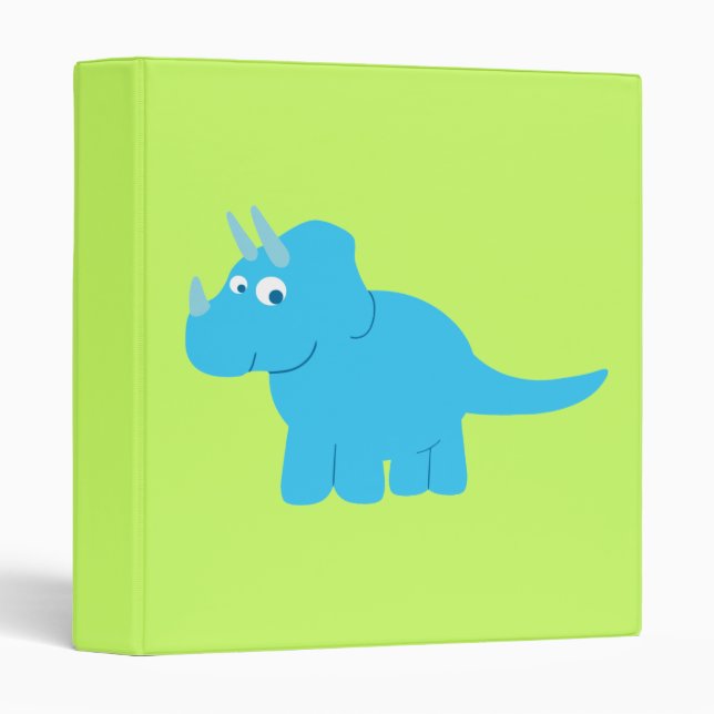 Blue Triceratops Dinosaur Binder (Front/Spine)