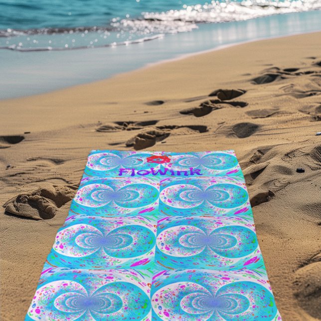 Blue Trippy Cute Beach Towel (Creator Uploaded)