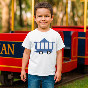 Blue Trolley Car Icon Vintage Railway Wagon T-Shirt