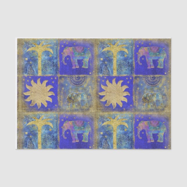 Blue tropical dream tissue paper (Front)