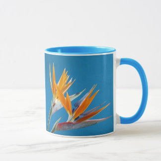 Blue tropical flower coffee mug