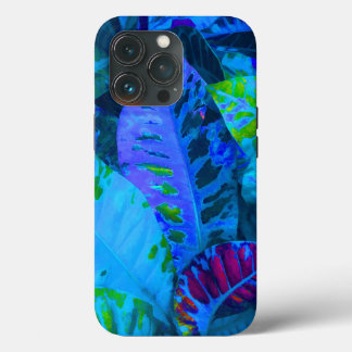 Blue tropical leaves. Case-Mate iPhone case