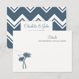 Blue Tropical Palm Tree Wedding Enclosure Card