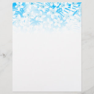 Blue tropical palm trees flyer