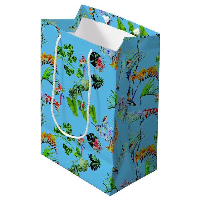 Blue Tropical Paradise  Medium Gift Bag (Front Angled)