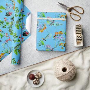 Blue Tropical Paradise Wrapping Paper