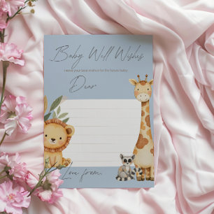 Blue Tropical Safari Animals Baby Shower game