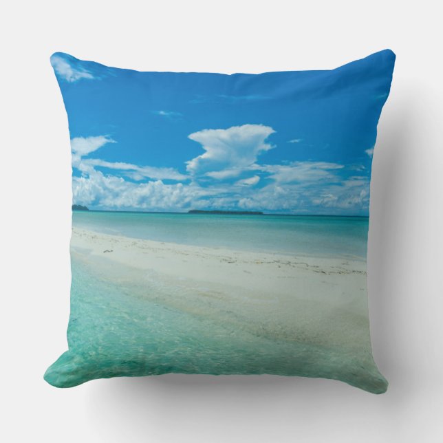 Blue tropical seascape, Palau Throw Pillow (Front)
