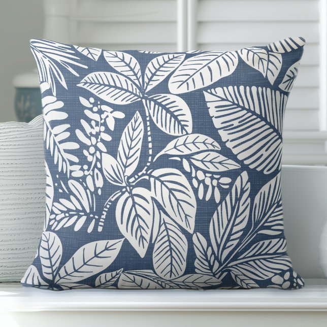Blue Tropical Throw Pillow (Creator Uploaded)