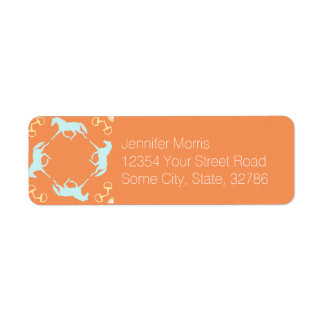 Blue Trotting Horses and Bits Pattern