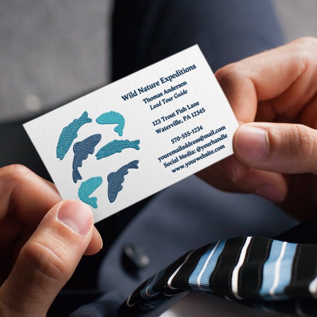 Blue Trout Fish Fishing Themed Business Card (Creator Uploaded)