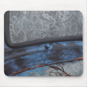 Blue Truck fosted window Mouse Pad