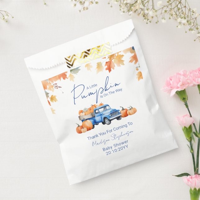 Blue Truck & Little Pumpkin on The Way Baby Shower Favour Bag (Sealed)