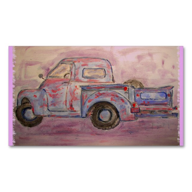 Blue Truck Magnetic Business Card (Front)