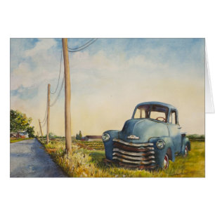 Blue Truck, North Fork, Blank Card