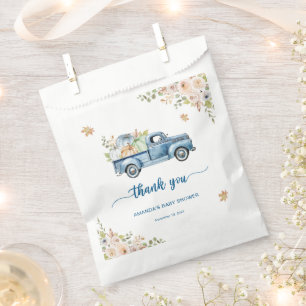 Blue Truck Pumpkin Baby Shower Thank You Favour Bag