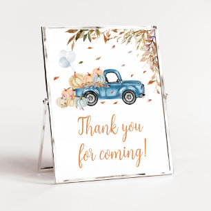 Blue Truck Pumpkin Thank you for Coming Poster