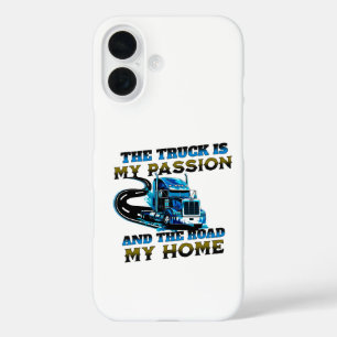 Blue Truck Speed Road Passion Home Driver Design iPhone 16 Case