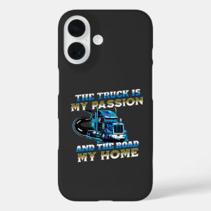 Blue Truck Speed Road Passion Home Driver Design iPhone 16 Case