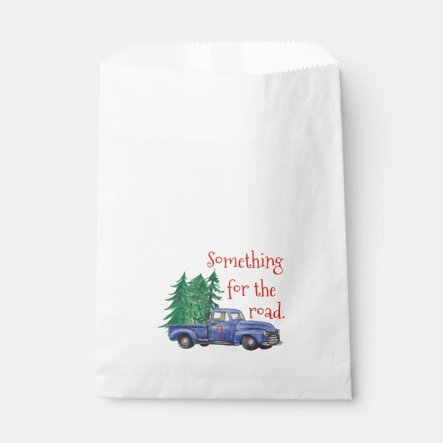 Blue Truck Themed Editable Age Text Favour Bag (Front)