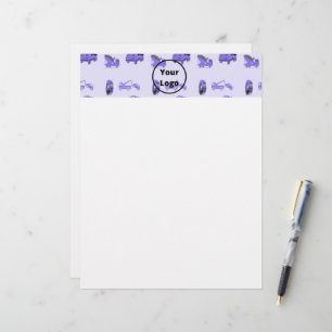 Blue trucking business pattern letterhead