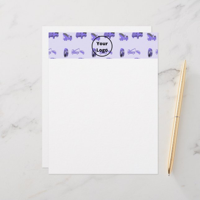 Blue trucking business pattern letterhead (Front/Back In Situ)