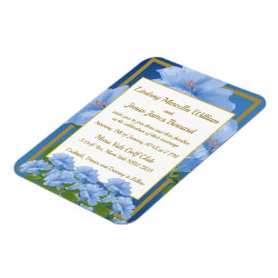 Blue Trumpet Flowers Garden Wedding Photo Magnet