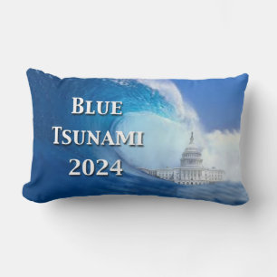 Blue Tsunami Election 2024 Lumbar Pillow