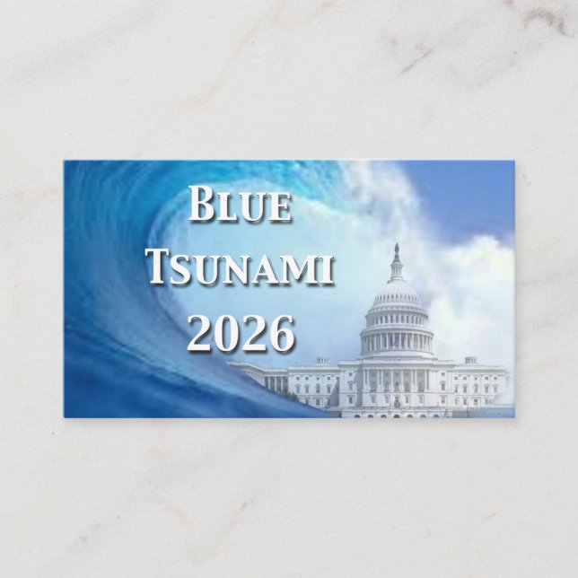 Blue Tsunami Election 2026 Business Card (Front)